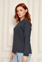 Smoked 100% Cotton Soft Textured Regular Fit Comfortable Cut Long Sleeve Crew Neck Combed Cotton T-Shirt - 4