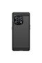Phone Case Compatible with OnePlus 11, Silicone Material with Carbon Inserts, Black