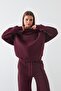 Unisex Oversize Sweatshirt Basic Bordo – Crew Neck, 3 Thread Ribs - 4