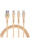 3-in-1 Charging Cable, Compatible with Apple, Micro USB, Type-C, Yellow