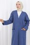 Steel Knit Long Knitwear Cardigan Blue Hm2838 - 7
