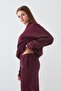 Unisex Oversize Sweatshirt Basic Bordo – Crew Neck, 3 Thread Ribs - 5