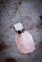 Pink Quartz Natural Stone Essence Bottle Pendant - 3