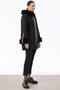 Snake Skin Garnished Double Suede Fur Coat Black - 2