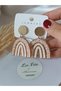 Beige Women's Earrings Dangle Gold Detail Women's Earrings - 3