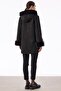Snake Skin Garnished Double Suede Fur Coat Black - 4