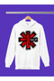 Red Hot Chili Pepper Printed Cotton Long Sleeve Ribbed 3 Thread Hooded Rock Sweatshirt