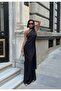 Premium Trend Stylish Scarf-Detail Satin Long Dress - 2