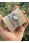 Special Series Wrist-Wrapped Zircon Baguette Stone Elegant Minimal Case Women's Wristwatch - 3