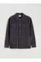 Anthracite regular fit velvet men's shirt jacket - 6