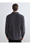 Anthracite regular fit velvet men's shirt jacket - 5
