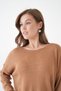 Women's Wide Collar Oversize Brown Knit Sweater 6933 - 2