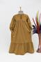 Girl's Velvet Dress - Mihri Model Long Hijab Dress Honey Foam