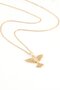 Women's Glitter Wings Gold Necklace - 2