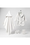 Baby Girl 0-12 Months Birds and Flowers Embroidered Organic Cotton 4-Piece Bathrobe Set