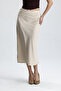Women's High Waist Satin Midi Skirt - 3