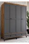 Silva 4 Kapılı Dolap / %100 MDF / Antrasit - 2