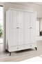 Silva 4 Kapılı Dolap / %100 MDF / Antrasit