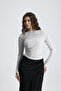 Women's Sandy Fabric Cross Drawstring Detailed Long Sleeve Blouse - 3