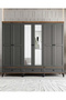 Silva 6 Kapılı Dolap / %100 MDF / Antrasit