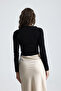 Women's Sandy Fabric Cross Drawstring Detailed Long Sleeve Blouse - 7