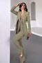 Women's Two-Piece Top and Bottom Set Stylish Double-Layer Buttoned Blazer Jacket Wide-Leg Pants Set - 4
