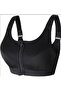 Women's High Support Padded Front Zip Racerback Sports Bra with Adjustable Strap, Size S to