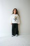 Girl's 3D Beret Detailed Printed Sweatshirt Loose Sweatpants Bottom Top Set - 3