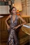 Leopard Print Sequined Halter Dress - 5