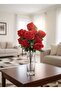 12-Headed Red Multi-Layered Rose Bouquet Home Vase Special Day New Year