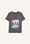 Oversize Wide Fit Crew Neck Printed Short Sleeve T-Shirt G2767Ax25Au