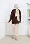 Bow Patterned Knitwear Sweater N3251 Brown - 4