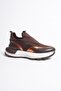 Women's Stretch Sneakers with Bronze Detail Coffee Bravina - 2