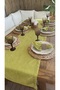 Pearl Velvet Textured Seamless Oil Green Runner (Without Napkins) - 4