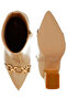 Women Metallic Chain Detail Boots in Beige - 5
