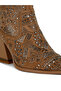 Women Stud Embellished Ankle Boots in Beige - 5