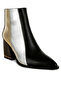 Women Three Tone Block Heel Boots in Black - 3