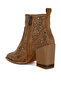 Women Stud Embellished Ankle Boots in Beige - 3