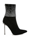 Women Rhinestones Embellished Fold Over Boots in Beige
