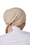 Women's Turban Cap with Tie-Back Closure, Muslim Head Wrap Bonnet- Beige