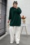 Ribbed Mercerized Oversize Women's Sweater - Emerald - 5