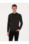 Men's Woven Fabric Slim Fit Half Turtleneck Sweater