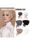 Women's Turban Cap with Tie-Back Closure, Muslim Head Wrap Bonnet- Dark Gray - 4