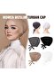 Women's Turban Cap with Tie-Back Closure, Muslim Head Wrap Bonnet- Off White - 4