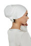 Women's Turban Cap with Tie-Back Closure, Muslim Head Wrap Bonnet- Off White - 2