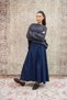 Blue Pleated Gabardine Skirt - 4