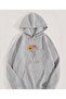 Grow through Print Detailed Hooded Sweatshirt with Fleece Inside