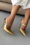 Leida Stone Buckle Detailed Gold Crinkled