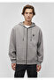 Men's Zippered Gray Melange Sweatshirt 066979 -34686 - 3