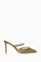 Autumn 90 Crystal Stone, Satin Pointed Toe Handmade, Fashionable and Elegant Mule